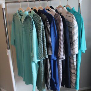 Lot of 8 XL Men's Golf Shirts Greg Norman, Bed Hodges and Pebble Beach